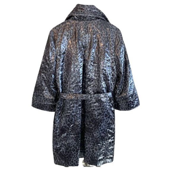 Samuel Dong Metallic Animal Print Long Line Coat - Picture 8 of 12